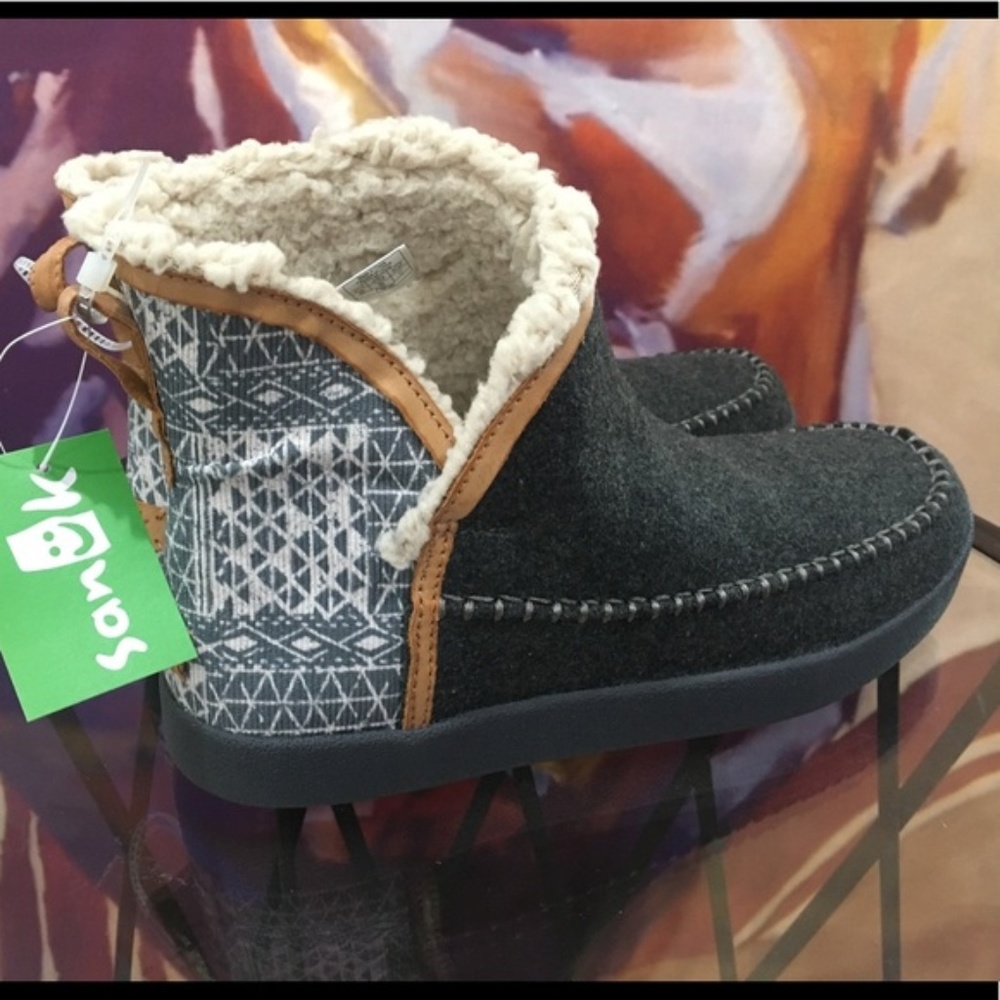 Sanuk Womens Nice Bootah Ojai Charcoal Grey Bootie - Picture 6 of 6